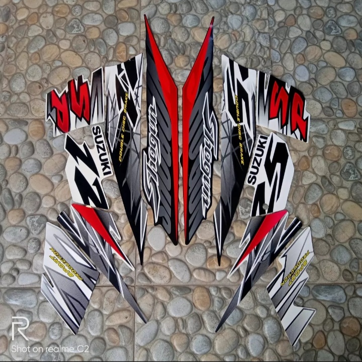 STIKER STRIPING LIS BODY SHOGUN SP 125 2007 PUTIH