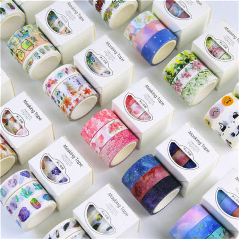 

INDORETAIL | 3 Pcs/set Praktis Washi Masking Tape Set Kawaii Kelopak Bunga Kertas Masking Tape