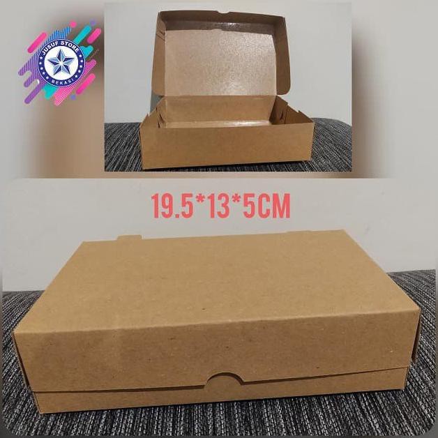 

Kotak Dus Box Kue Brownies Food Grade Paper Laminasi 22X10X5Cm @1Pcs - 22X10X5Cm