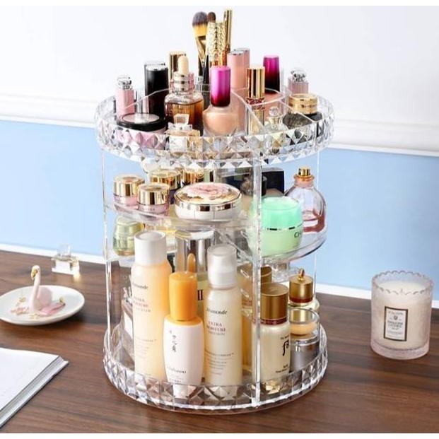 SHENAR, Rak kosmetik putar acrylic/organizer cosmetic display acrylic DIAMOND