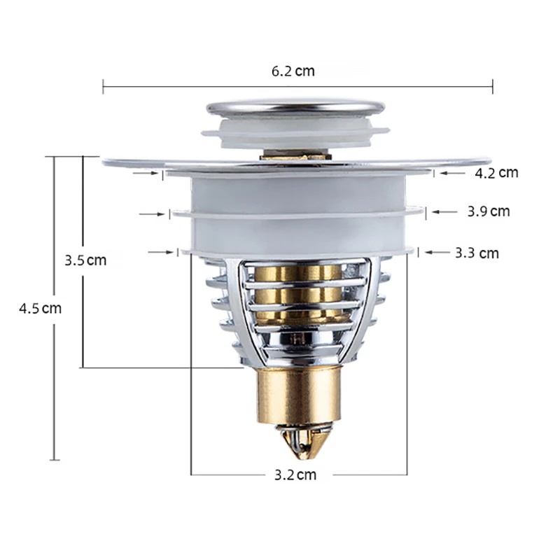 Filter Penyaring Saluran Air Wastafel Universal Bahan Stainless Steel