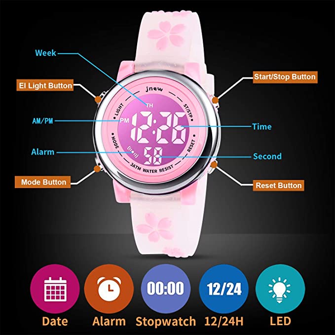 3 pcs Jam Gelang Unicorn untuk Anak Perempuan, Jam Alarm Kalender Tahan Air untuk Anak-anak, Hadiah Ulang Tahun Anak