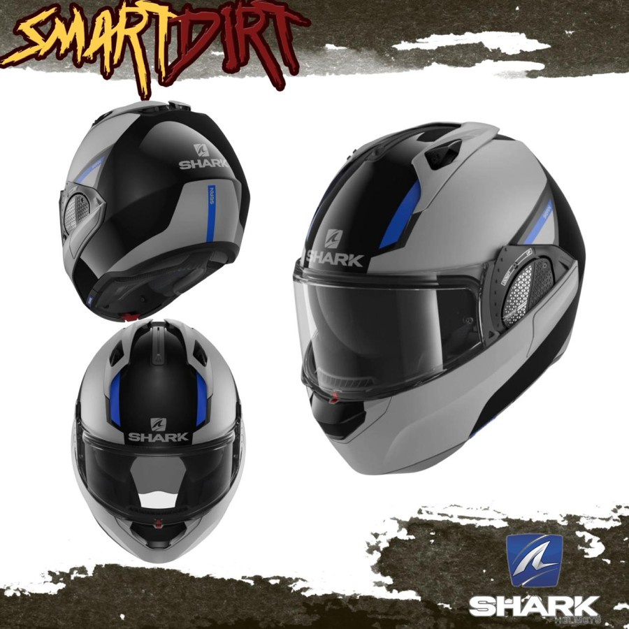 HELM SHARK EVO GT SEAN KSB BLUE GREY HELM MOTOR SHARK EVO GT SEAN ORI
