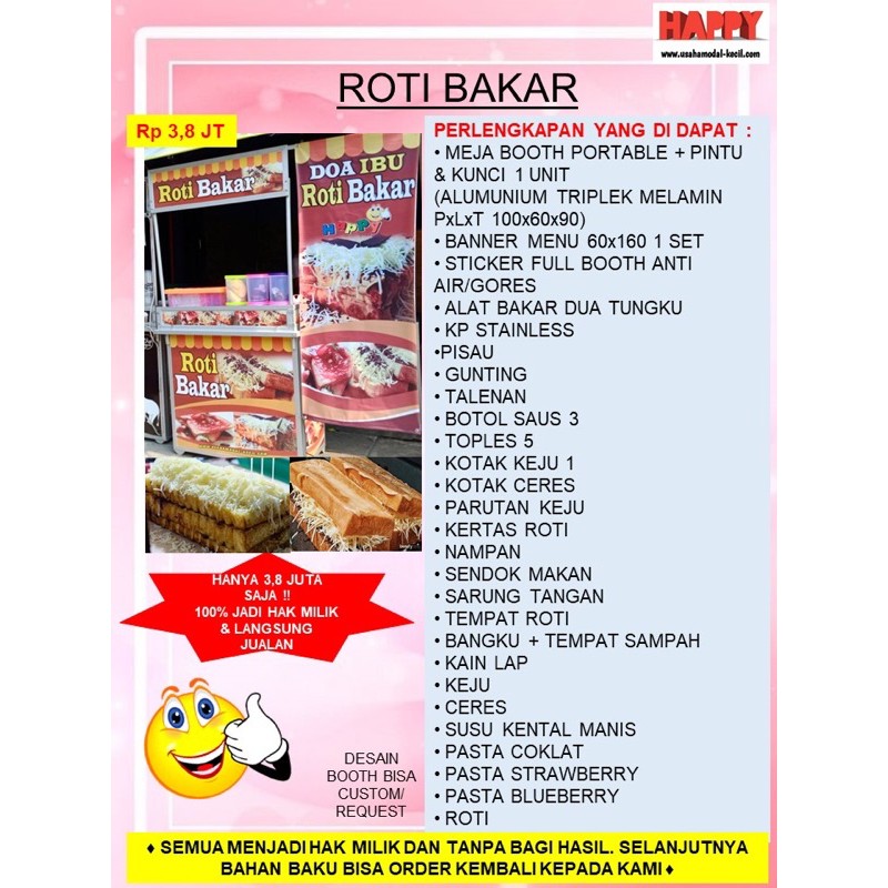 

PAKET USAHA FRANCHISE ROTI BAKAR VIRAL TOAST BREAD KEKINIAN GEROBAK BOOTH PORTABLE KEMITRAAN