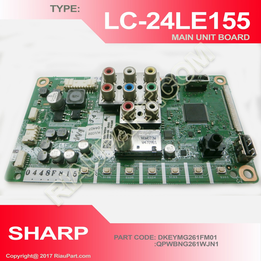 MESIN TV SHARP LC-24LE155M - LC24LE155M - LC-24LE155 - LC24LE155 - KG261WE - QKITPG261WJN1