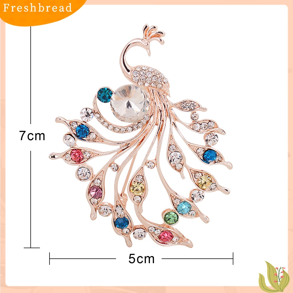 [ TERLARIS]Women Peacock Shape Rhinestone Inlaid Brooch Pin Breastpin Collar Hat Jewelry