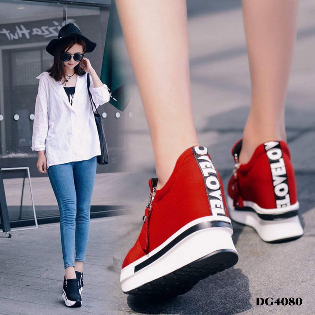 PRF Sneakers High Sepatu Wedges Velo Fashion Korea DG4080