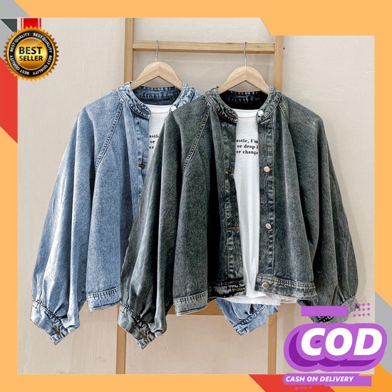 Jaket Jeans Jins Wanita Levis Kekinian Cewek Terbaru 2021 Import Nh798 Hopylovy Jaket Jeans Oversize