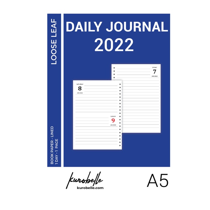 

[RESTOCK] DAILY JOURNAL 2022 1D1P LOOSE LEAF A5 PLANNER NOTEBOOK DIARY AGENDA - B.PAPER - LINED