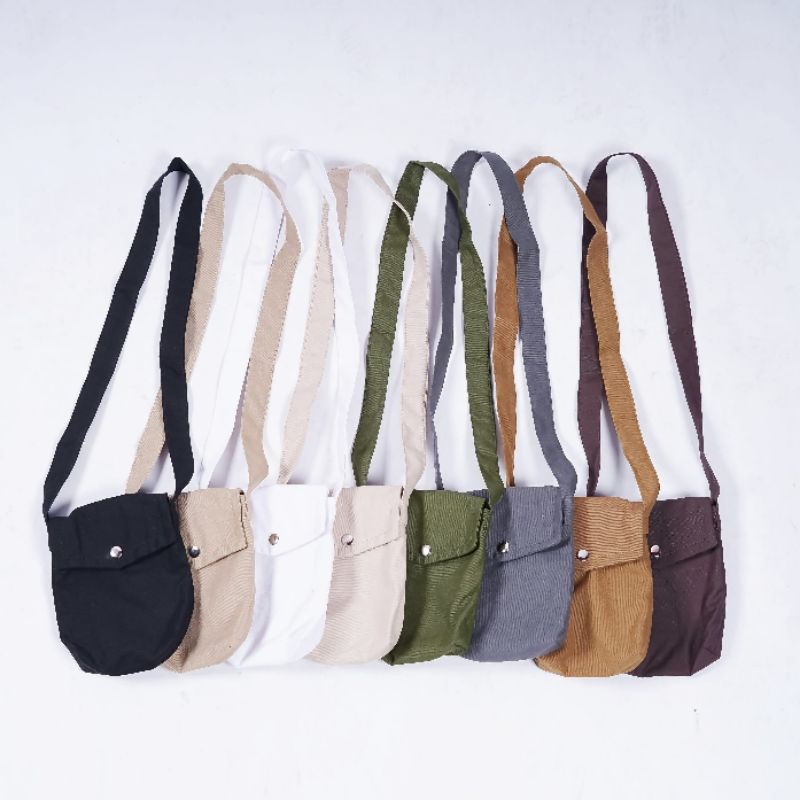 Tas Selempang Kanvas Tas Slingbag Mini Murah UNISEX Pria Wanita