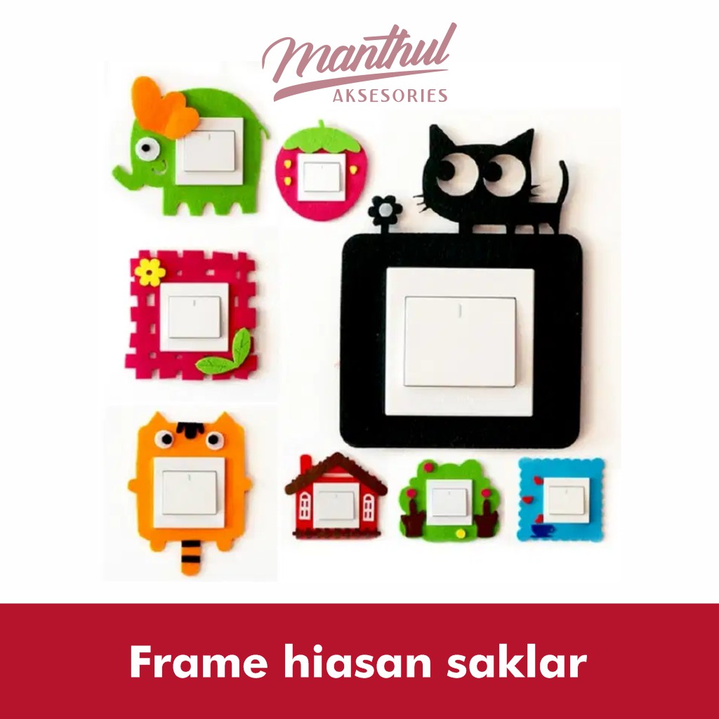 Frame Pinggir Saklar Lampu Motif Kartun Lucu