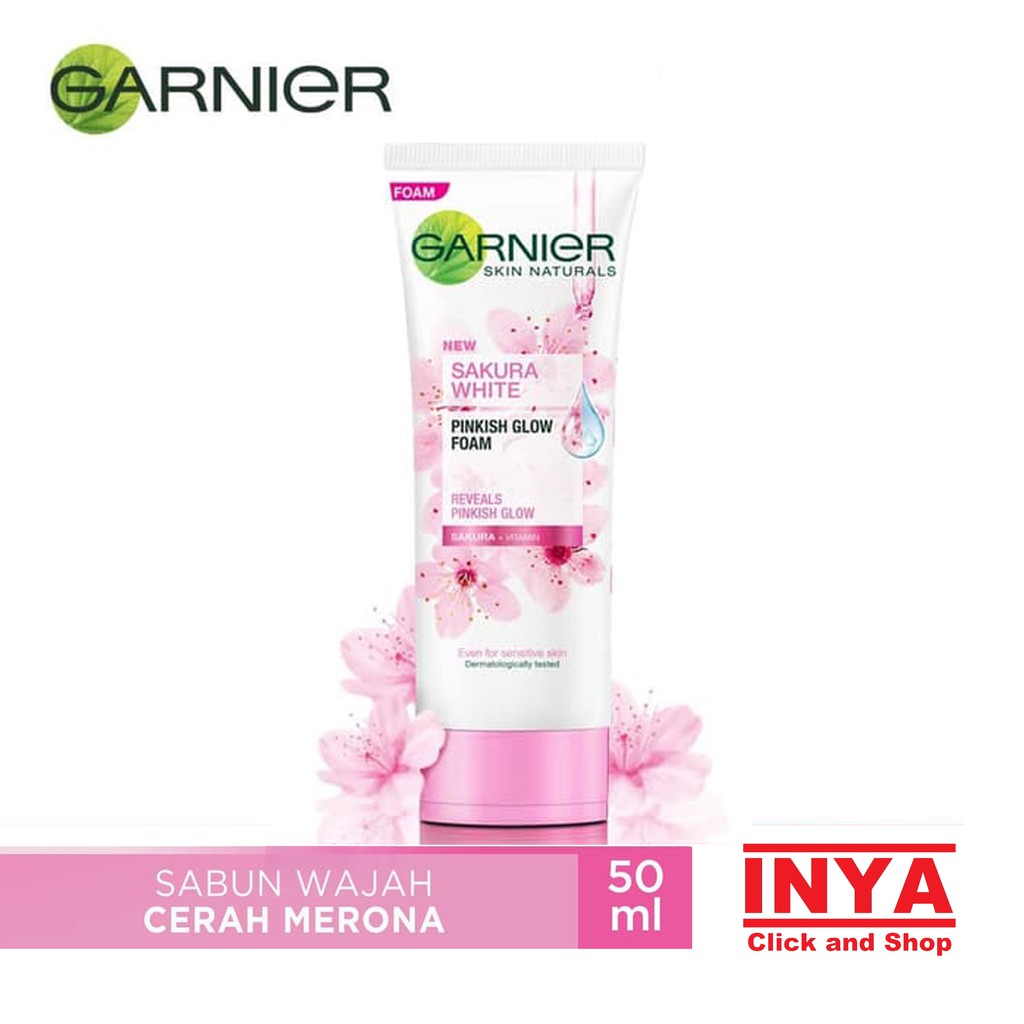 GARNIER SAKURA WHITE PINKISH GLOW CLEANSER FOAM 100ml - Sabun Muka