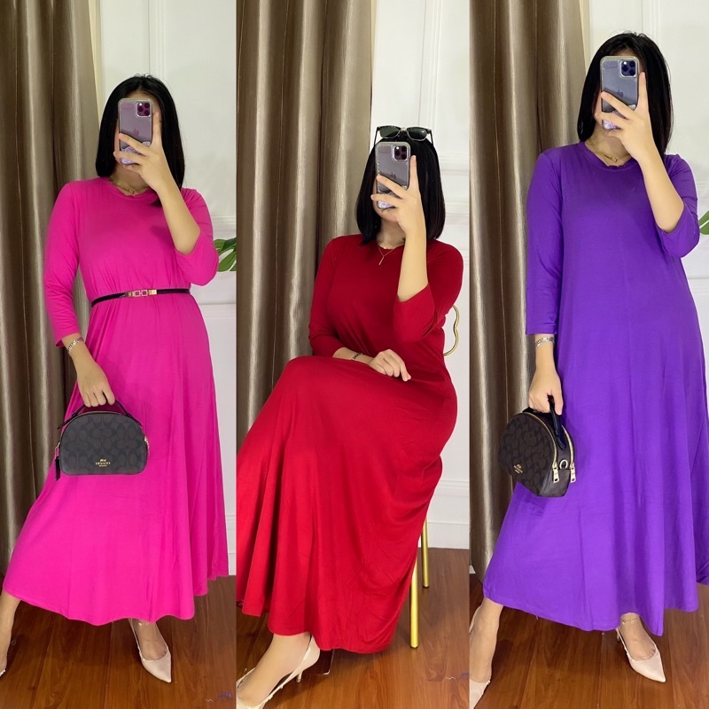 DRESS POLOS SPANDEK BAJU HIJAB KAOS SPANDEX PREMIUM KEKINIAN KAOS INER HIJAB