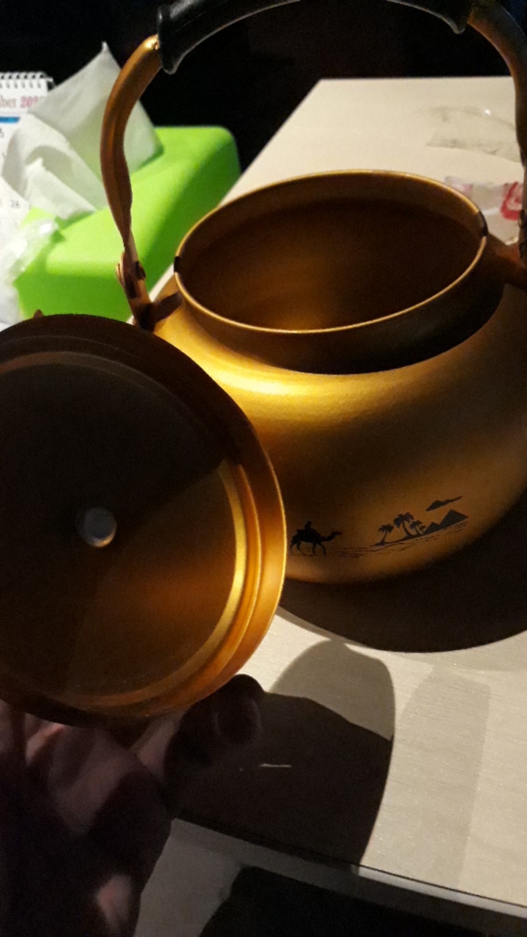 Teko Alumunium Emas 1.5l Teko Kuning Alumunium Teko Arab Dubai