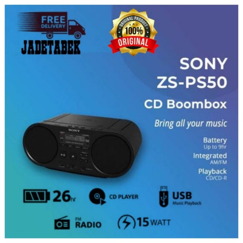 SONY ZS-PS50 HIFI SYSTEM CD RADIO BOOMBOX MINI COMPO ZSPS50