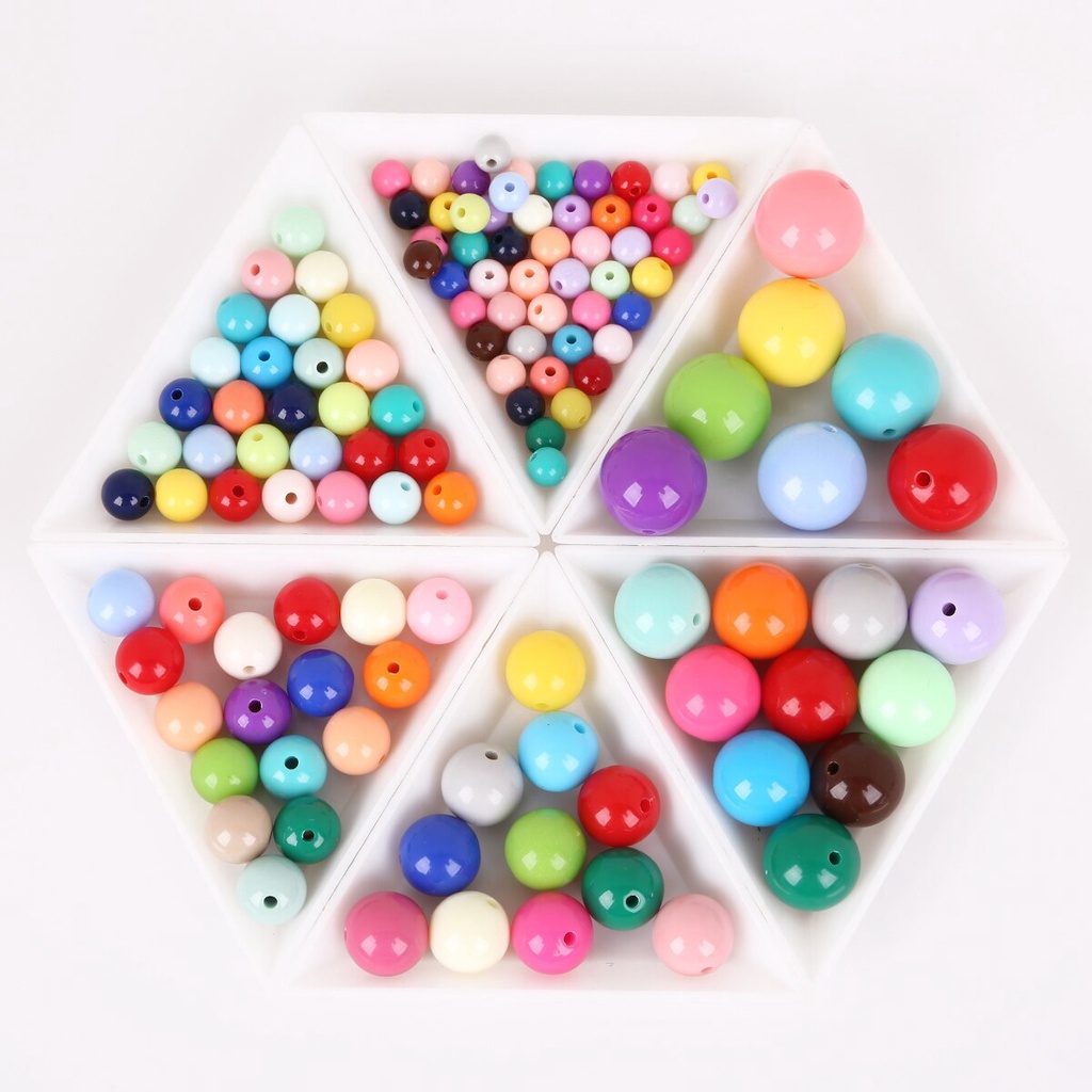 50 PCs 10 Mm Multicolor Akrilik Manik-manik Bulat Longgar Spacer Manik-manik Cocok DIY Wanita &amp; Pria Gelang Kalung Perhiasan Hadiah