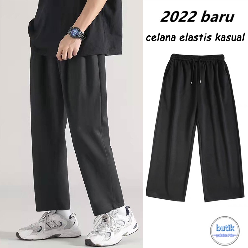 Loose pants Celana Panjang Pria Fashion korea celana kasual pria celana hitam sweatpants pria straight pants pinggang elastis celana panjang polos pria celana oversize