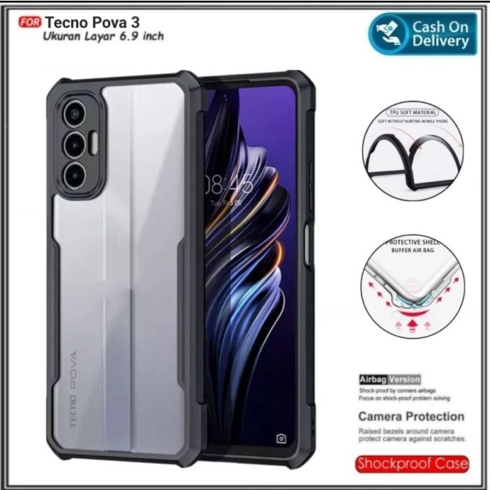 Clear Case Tecno Pova 3 - Softcase Shockproof Tecno Pova 3