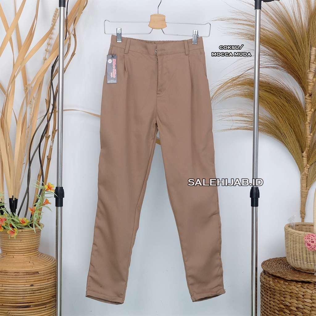 BAGGY PANTS AMERICAN DRILL (celana beggy panjang bagy wanita)-COKSU TUA/MOCCA