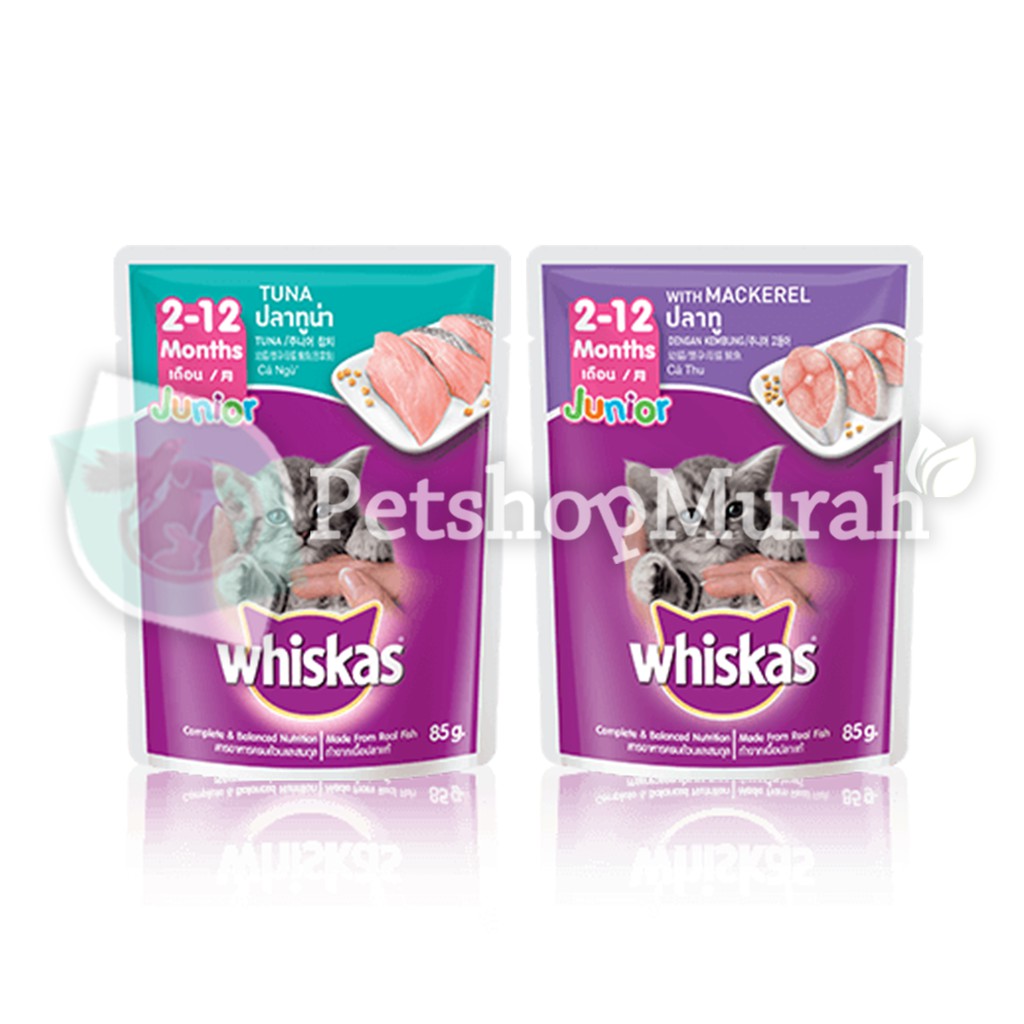 Makanan Kucing Basah Whiskas 85 gr Pouch Junior Mix