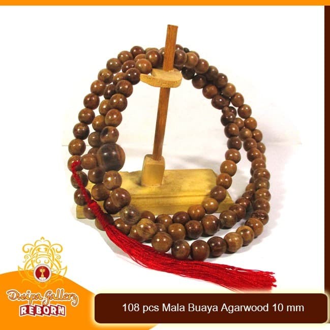 Tasbih / Mala Buddha 108 Gaharu Buaya / Agarwood 10 mm