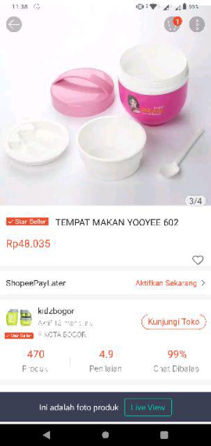 Tempat Makan Yooyee 602 Pink Tosca / Lunchbox Yooyee 602.