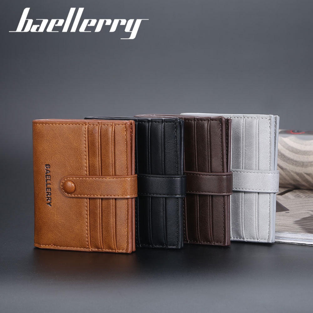 [BISA COD] BAELLERRY K9170 Dompet Kartu Pria Bahan Kulit PU Leather Premium