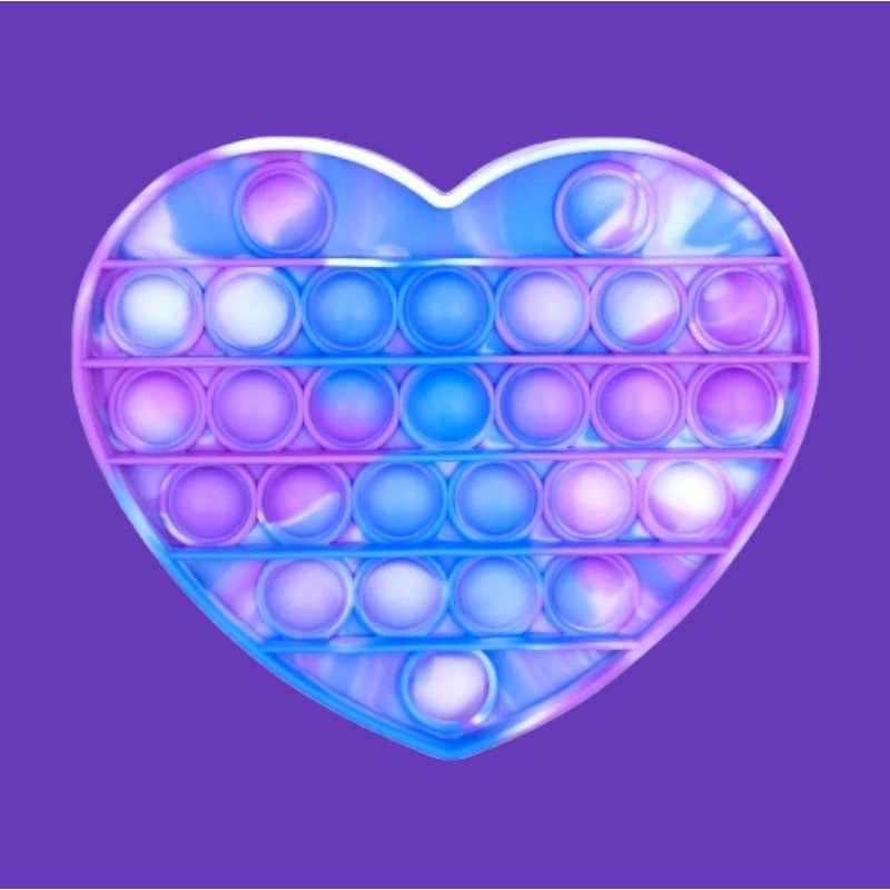 ready Banjarmasin fidget Pop It warna biasa/Pelangi its Mainan anak penghilang stres-Love sugus