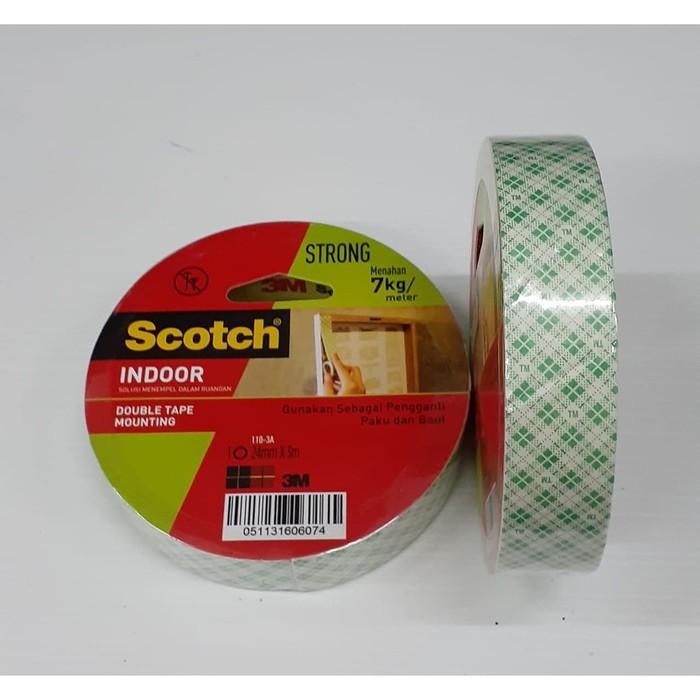 

SCOTCH TAPE 110-3A DOUBLE TAPE MOUNTING 3M INDOOR KAPASITAS 7kg/m