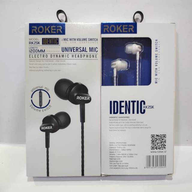 Headset Earphone Handsfree Roker IDENTIC RK25K Mega