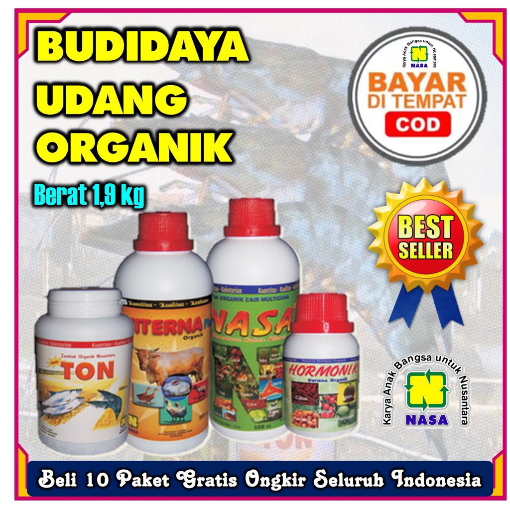 PAKET BUDIDAYA UDANG ORGANIK ORIGINAL NASA TON VITERNA POC NASA HORMONIK NASA PEMALANG