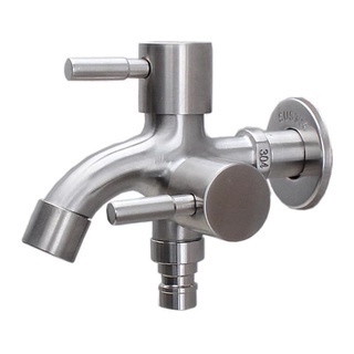 Kran Double Engkol Kran Shower Mandi Cabang Tusuk - Stainless Steel SS