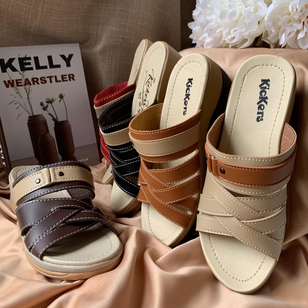 (TANPA KARDUS) sandal WEDGES SLOP SLP.04 3 SENDAL WANITA cewek terlaris perempuan keren kece terpopuler trandy SANDAL WEDGES WANITA TERBARU || SANDAL HAK TAHU WANITA Wedges Wanita Sandal Selop / Slop Casual Murah Kekinian