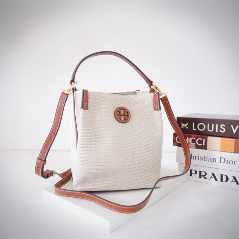 TAS TORY BURCH BLAKE CANVS BUCKET BAG