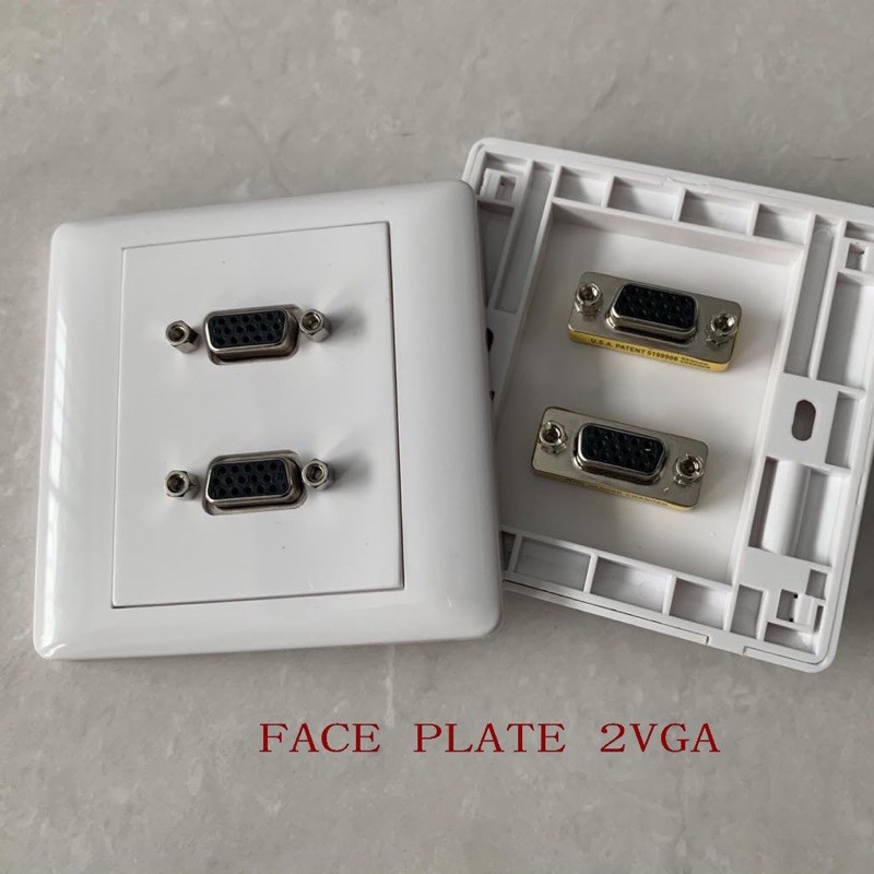 Face Plate VGA 2 Port (Double) untuk tembok