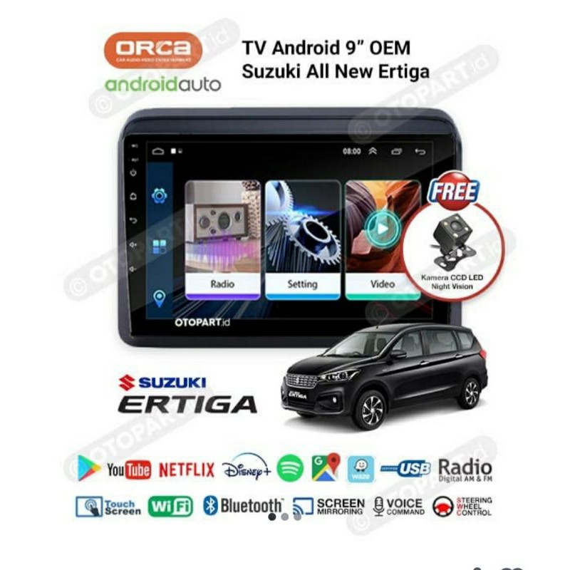 Head unit oem ertiga - tv android Suzuki all new ertiga - tv android orca adr9988 9 inch