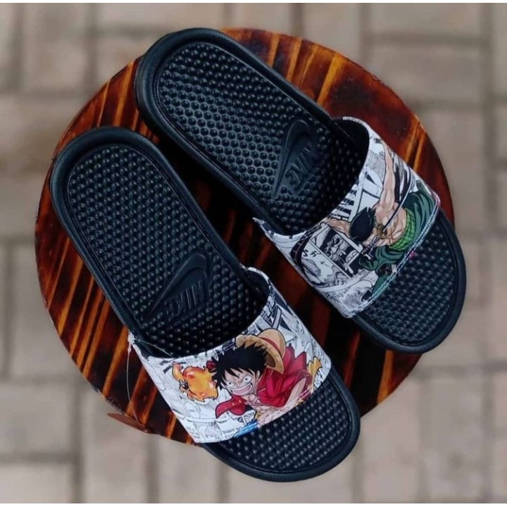 OBRAL..!! SENDAL NIIKE BENASI X ONE PIECE SERIES SLIDE SHOW UNISEX monkey d. luffy