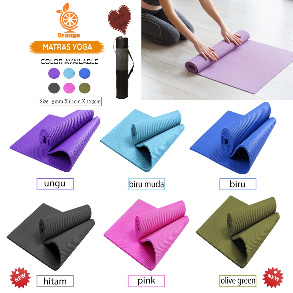 Matras Yoga Anti Slip Matras Olahraga Free Tas Matras Yoga Anti Selip Kualitas Bagus GOSHOP88