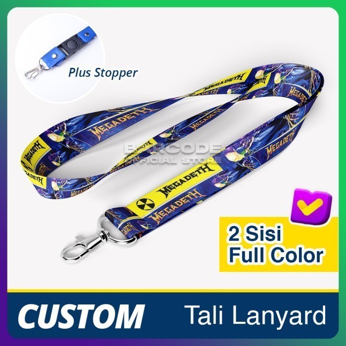 

TALI LANYARD CUSTOM Printing 90cm Full Color 2 Sisi Plus Stopper