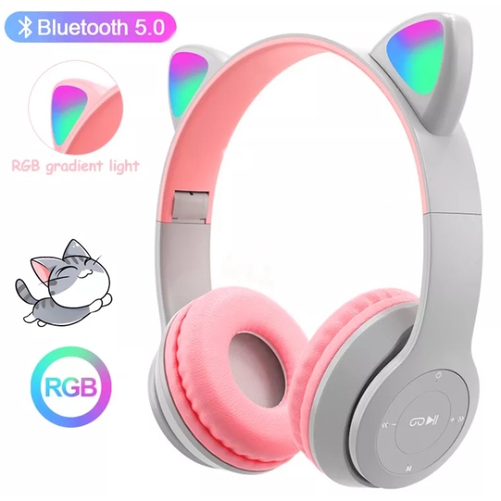 Headphone Wireless Bluetooth Variasi Model Kucing