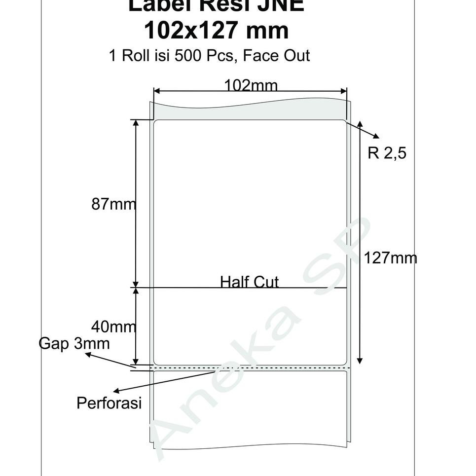 

PROMO Label Stiker Barcode Resi JNE 102 x 127 mm (isi 500 Pcs/Roll) Semicoated (KODE 9639)