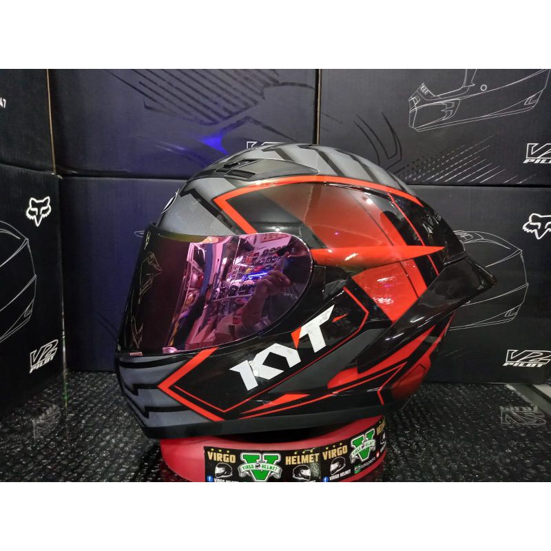 KYT HELM FALCON FR ARMOUR RED+PAKET GANTENG