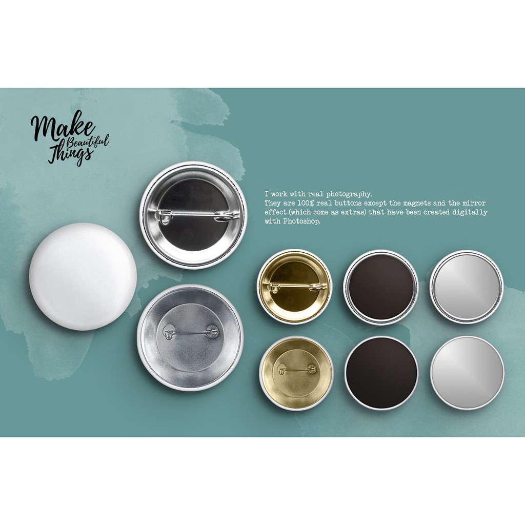 Pin Button Mockup - Adobe Photoshop