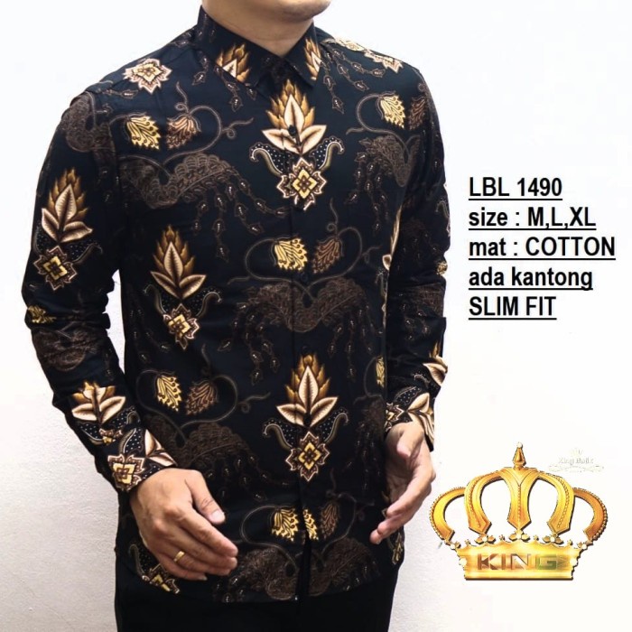 BAJU KEMEJA BAJU BATIK PRIA SLIM FIT MODERN LBL 1490 HEM LEBARAN BEST SELLER MODEL PROMO DISKON COWO