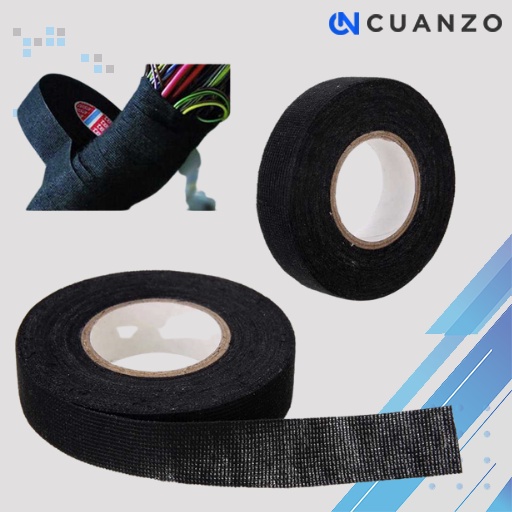 Lakban Kabel Listrik Adhesive Cloth Wiring Tape 19mm / Solasi Kabel Listrik Bakar Hitam Pvc Tahan Panas / Elektric tape / Isolasi kabel Listrik Anti Bakar Tebal / Solasi Kabel Listrik Nym / Alat Kabel Listrik / Lakban Hitam Elektrical tape / Selotip Kabel