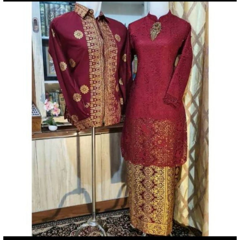 baju songket Palembang, baju coupel songket Palembang, baju songket mewah