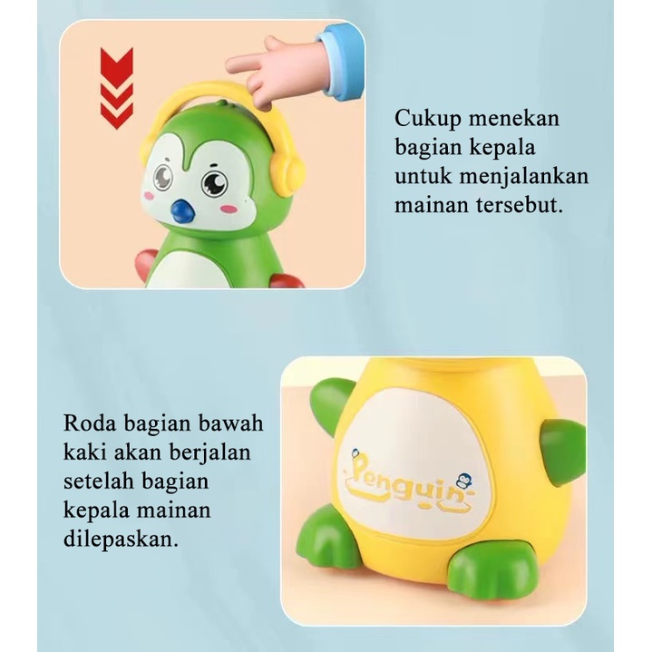 [1KG 23PCS] LBS Mainan Mobil Anak Kecil Penguin Jalan Jalan / Mainan Bayi Penguin Press &amp; Go