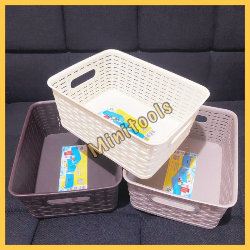 Keranjang Mini Serbaguna / Container Box Organizer / Green Leaf 3302