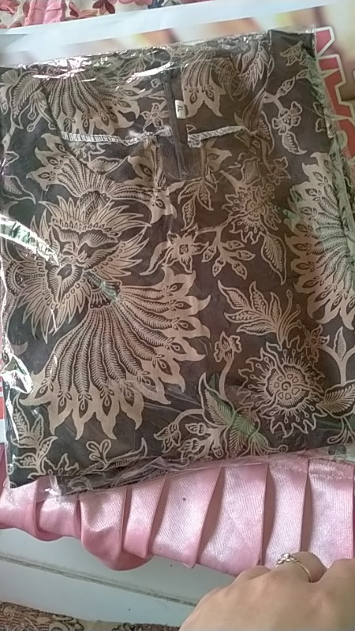 Tey-17 Batik Wanita Asj Sa Hrb026 Kenongo Kemeja Tosca Pendek