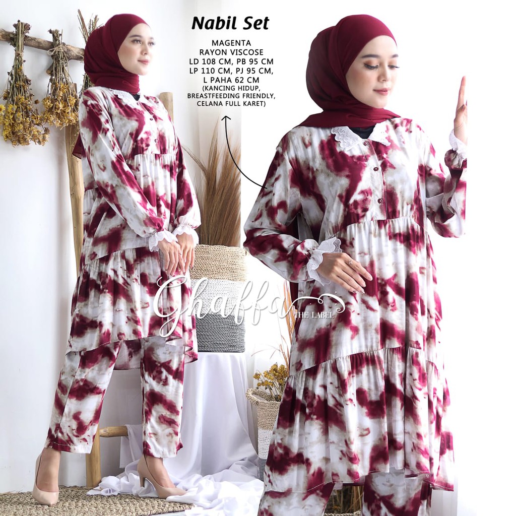 Nabila One Set Tunik Original Tulus Rayon Viscose